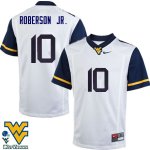 Men's West Virginia Mountaineers NCAA #10 Reggie Roberson Jr. White Authentic Nike Stitched College Football Jersey PV15Z34DL